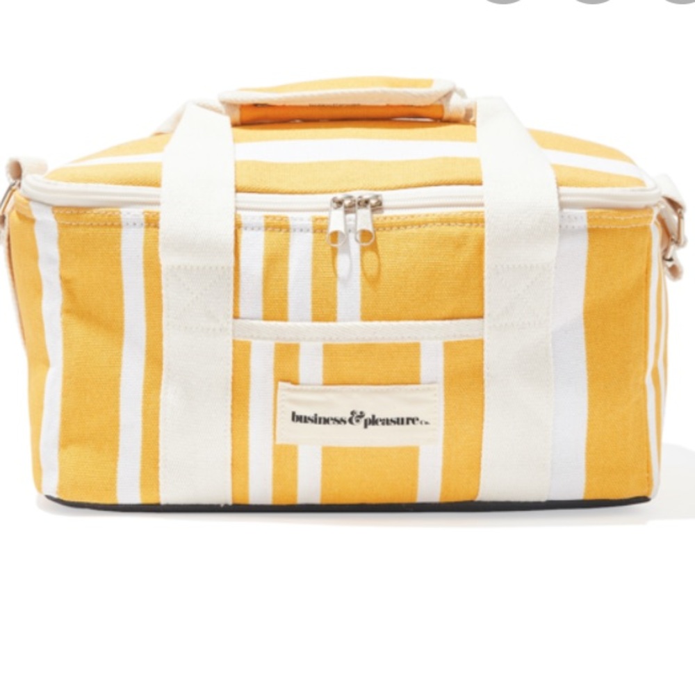 Yellow Stripe Cooler Bag